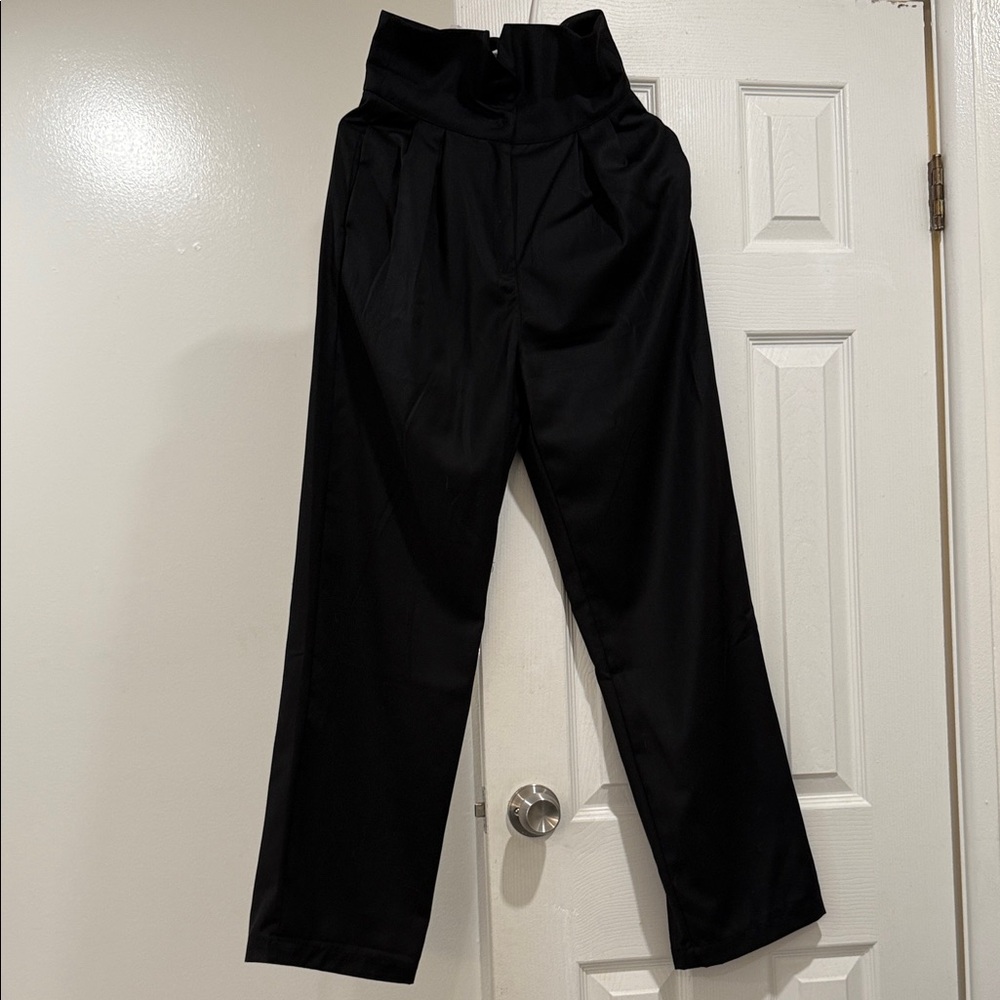 Commense Black High-Waisted Trousers